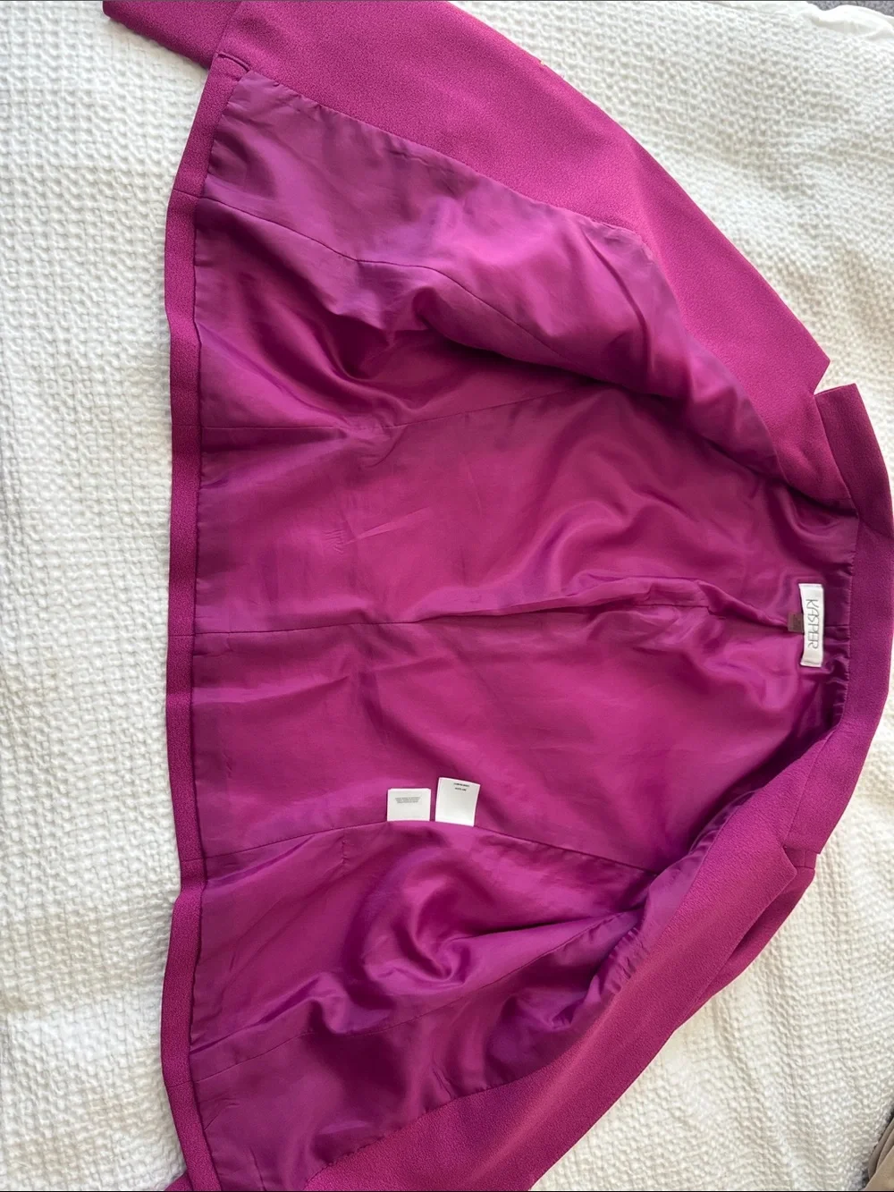 Kasper Women's Fuchsia Open-Front Blazer with Zip Pockets - Picture 3 of 4